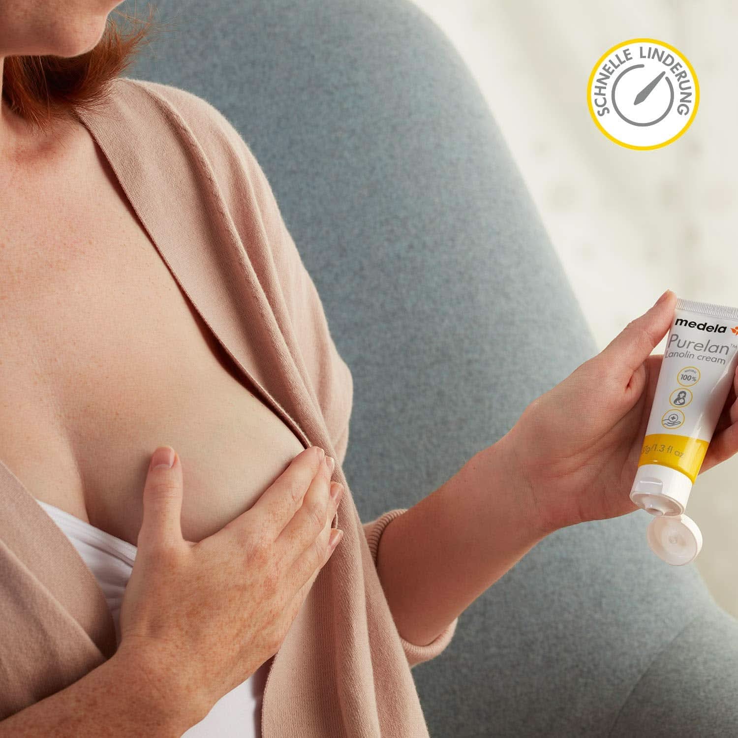 Medela Purelan 37 G Lanolincreme – Schnelle Hilfe bei beanspruchten Brustwarzen und trockener Haut – 100 % natürlich, hypoallergen, dermatologisch getestet und frei von Duftstoffen, Accessoires, Lebensmittel und Stillen, Bebe Naty Shop
