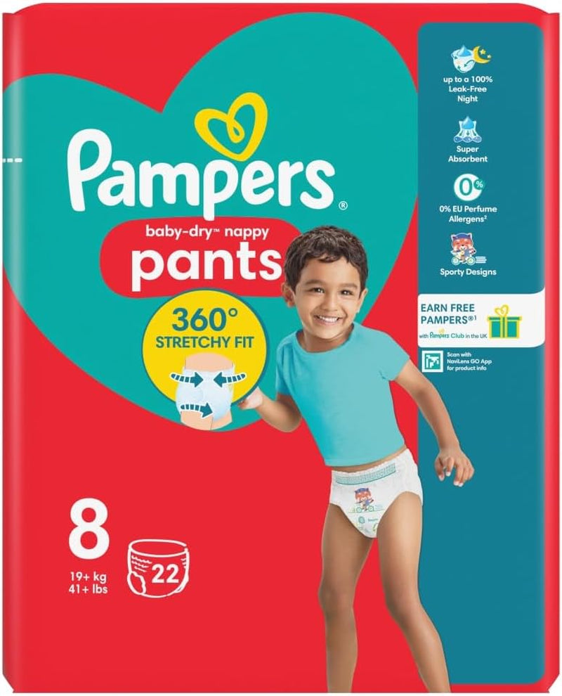 Pampers Baby-Dry Windeln, Größe 8, 22 Einheiten, 19 kg+