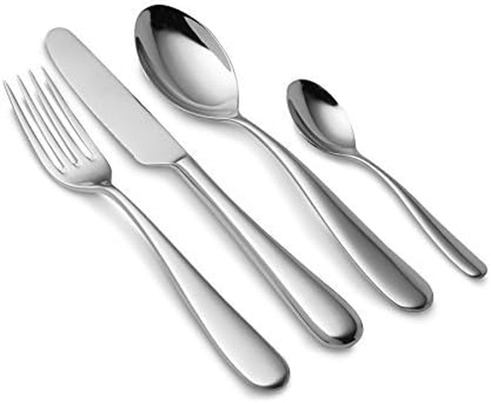 Alessi 5180S24M Nuovo Milano Monobloc Besteckset 24-teilig, polierter Edelstahl 18/10, Küche Naty Shop