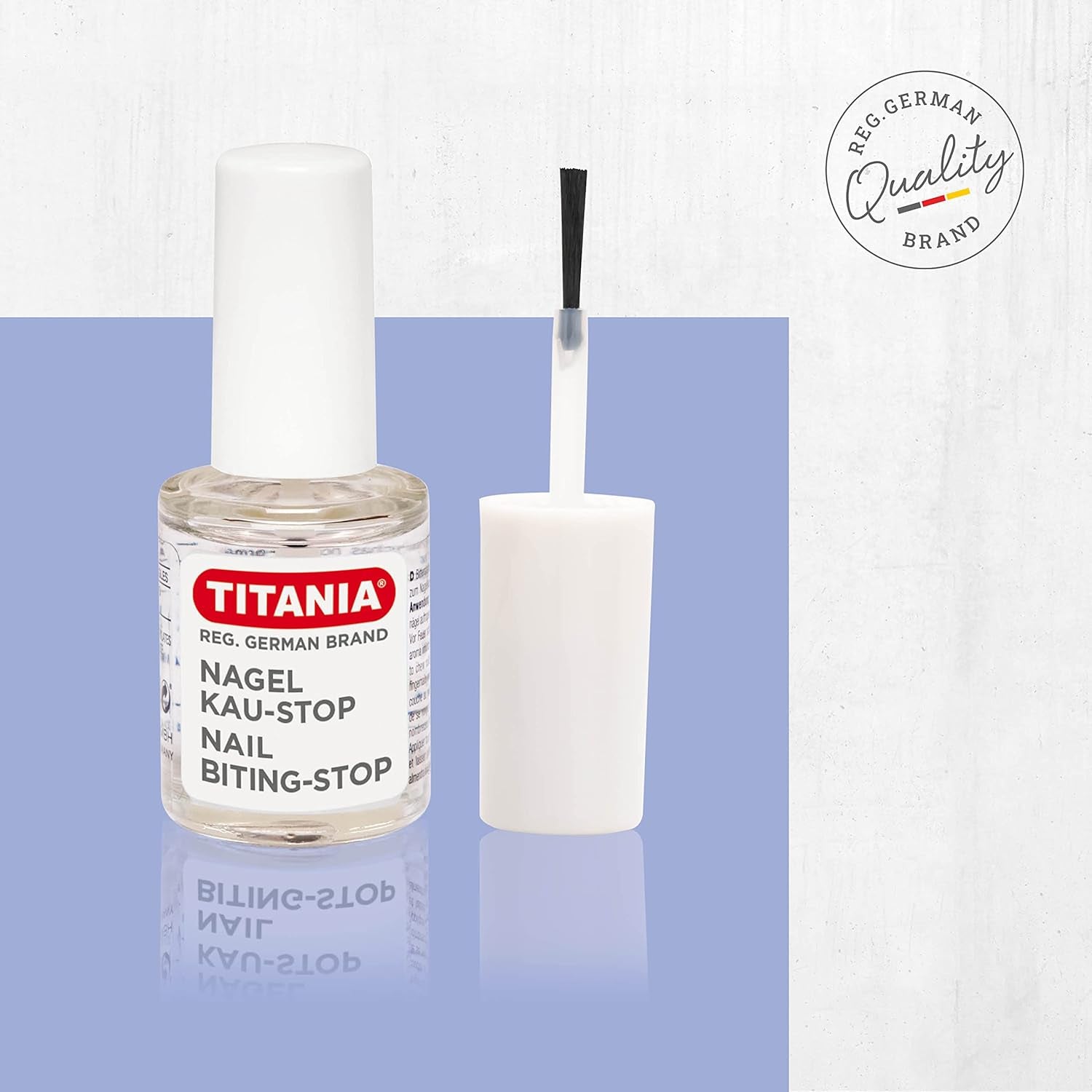 TITANIA Anti-Rötungs-Nagellack (10 ml) • Nagelkauen-Nagellack • Nagelkauen-Prävention • Hand-Nagelkauen-Schutz • Hand-Nagelkauen-Prävention