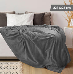 Utopia Bedding Gemütliche Fleecedecke [228 x 228 cm, Grau] Weiche, leichte, warme und flauschige Decke, bequeme und atmungsaktive Decke für Bett, Sofa, Couch, Betten und Decken. Besuchen Sie den Utopia Bedding-Store