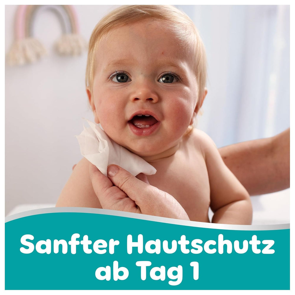 Pampers Baby-Feuchttücher mit 99 % Wassergehalt, 12 Packungen mit je 60 Tüchern = 720 Baby-Feuchttücher, leichte Lotion mit 99 % Wasser