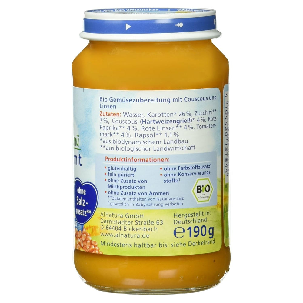 Bio-Linseneintopf mit Couscous (ab 6 Monaten), 190 g
