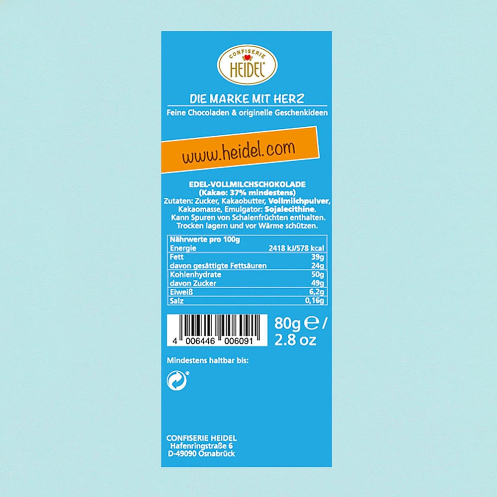 Heidel Thank You Milchschokoladentafeln 3x80g, 16 Minitafeln à 5g pro Packung, Verschiedene Dankesbekundungen, Exquisite Geschenkidee