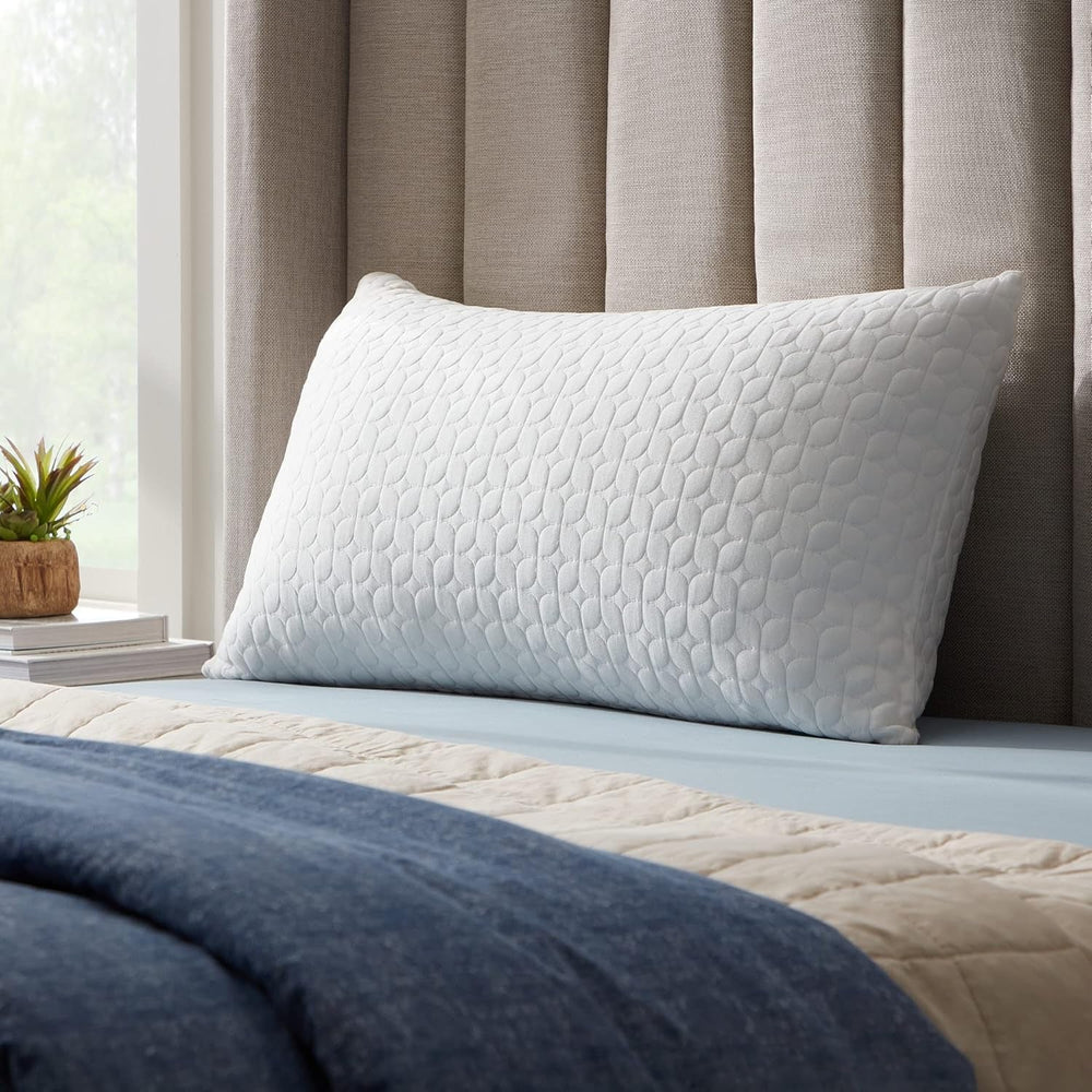 Pernă LUCID 40 X 80 cm cu umplutură hibridă din spumă de memorie mărunțită și microfibră - umplutură detașabilă, reglabilă - husă lavabilă - pentru dormit lateral, pe spate și pe burtă Perne standard Naty Shop 40 X 80 Cm