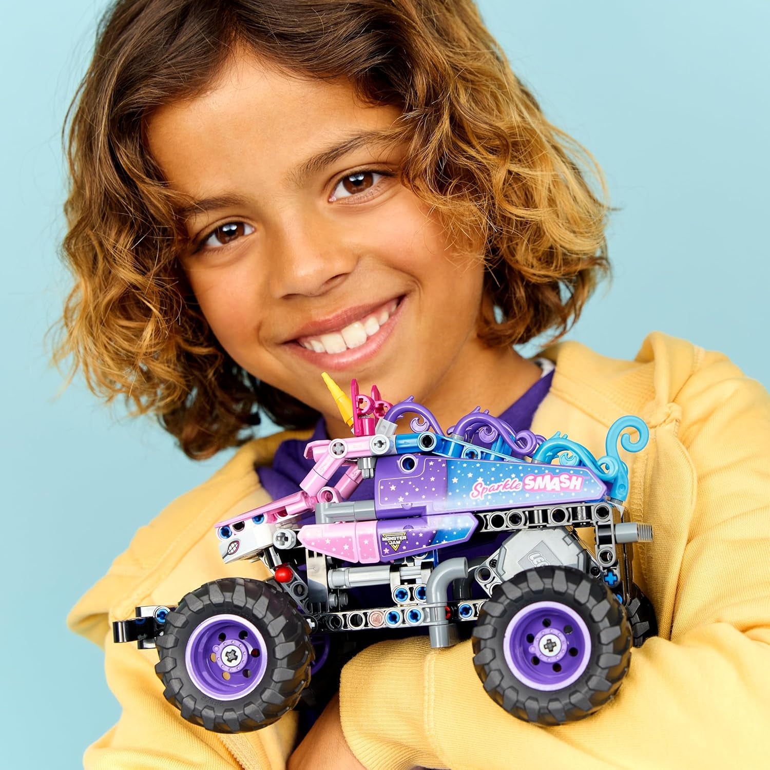 LEGO Technic Monster Jam Sparkle Smash mit Rückziehmotor - Technic Monstertruck & Einhorn Monster Truck Spielzeug - Kreatives Geschenk ab 7 Jahren für Kinder, Mädchen & Jungen - 42220
