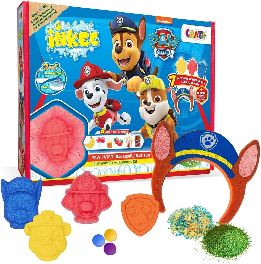 INKEE SURPRISE PAW PATROL Überraschungsbadebombe für Kinder, Cola-Geschmack, Schaumeffekt, 80 Gramm Dusch- und Badeset, Naty Shop Paw Patrol Badeset