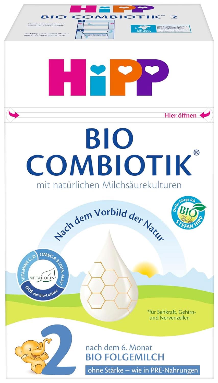 Hipp Bio Milchnahrung 2 BIO Combiotik, 4er Pack (4 x 600 Gramm) Mutter und Kind Naty Shop NEU – 2 Bio Combiotik ohne Stärke 4 x 600 Gramm
