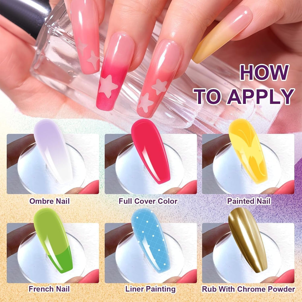 Gradient Painting Gel, 12 Colors Ombre Gel Nail Polish with 100Pcs Nail Sponges & 4 Claws Metal Grabber for French Manicure DIY Nail Art,Set I