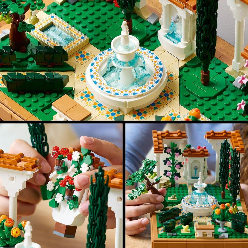 LEGO Icons Fountain Garden - Set de construcție în miniatură pentru adulți cu frunze, chiparoși, copaci, liane, flori - Idee creativă de cadou pentru ziua de naștere, cadou de casă pentru femei, bărbați - 10359 Seturi de constructie Besuche den LEGO-Store