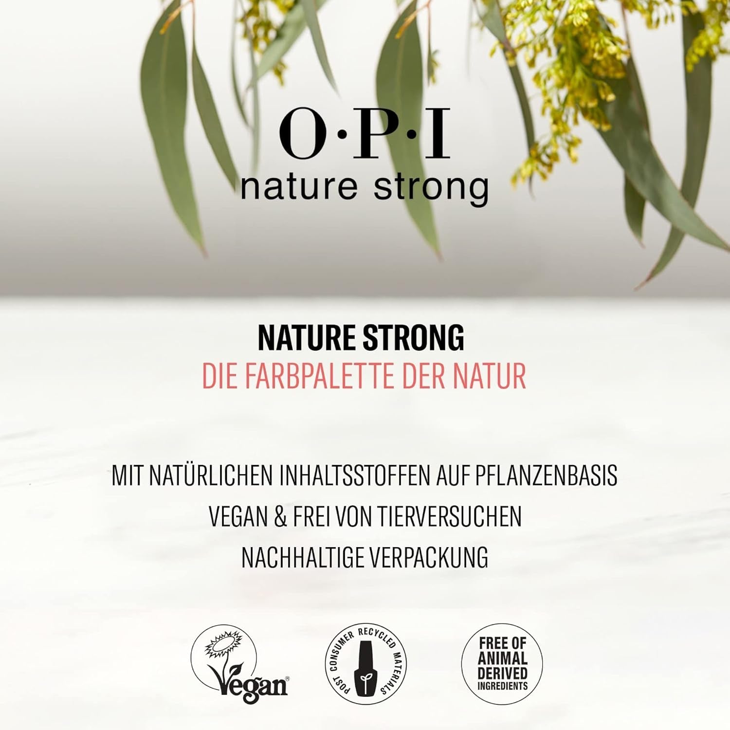 OPI Nature Strong Red and Orange Shades – langanhaltender Nagellack mit einer innovativen veganen Formel mit natürlichen Inhaltsstoffen – für strahlende Nägel