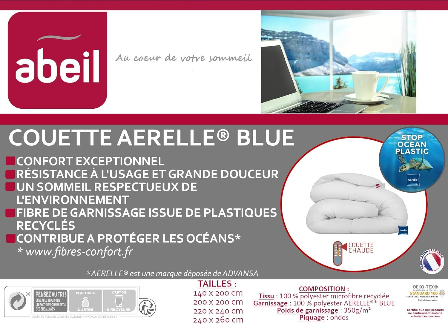 Steppdecke Aerelle Blau 200 x 200 cm – Ökologische Bettdecken und Steppdecken Naty Shop