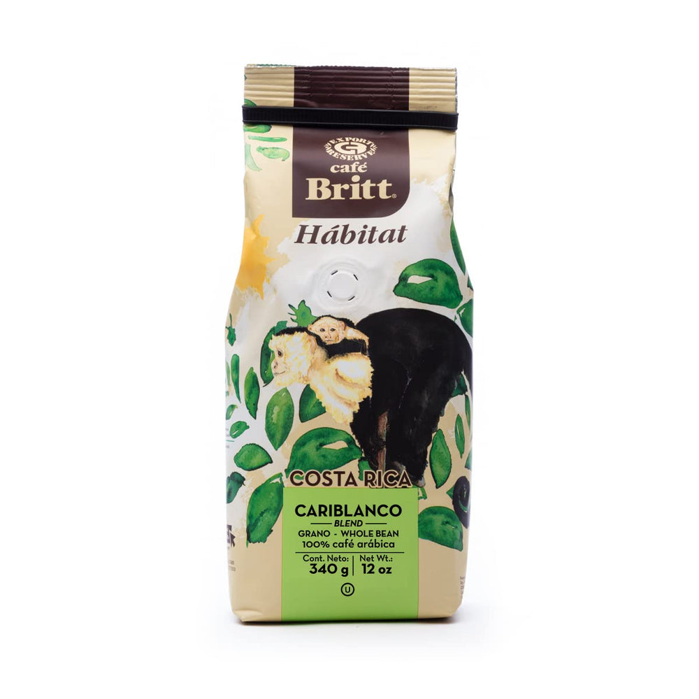 Café Britt® - Pachet de cafea Costa Rican Habitat (340 g.) (Pachet de 3) (Cafea din: Sloth, Lapa și Cariblanco) – Boabele întregi, 100% Arabica, Kosher, fără gluten, prăjire gourmet și medie deschisă și închisă.