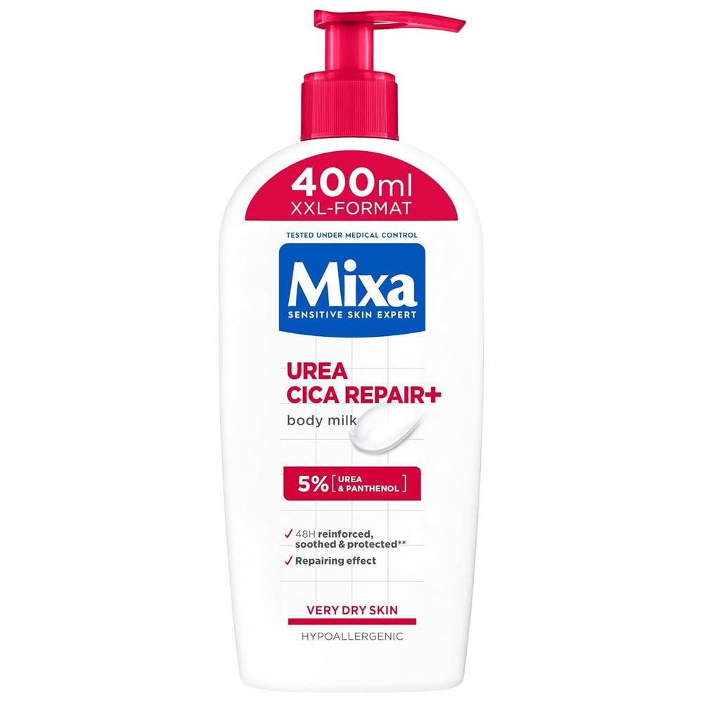 Mixa Urea Cica Body Lotion XXL, Cu uree și pantenol regenerant, Lapte de corp calmant și protector, Pentru piele uscată, 400 ml Duș și baie Naty Shop
