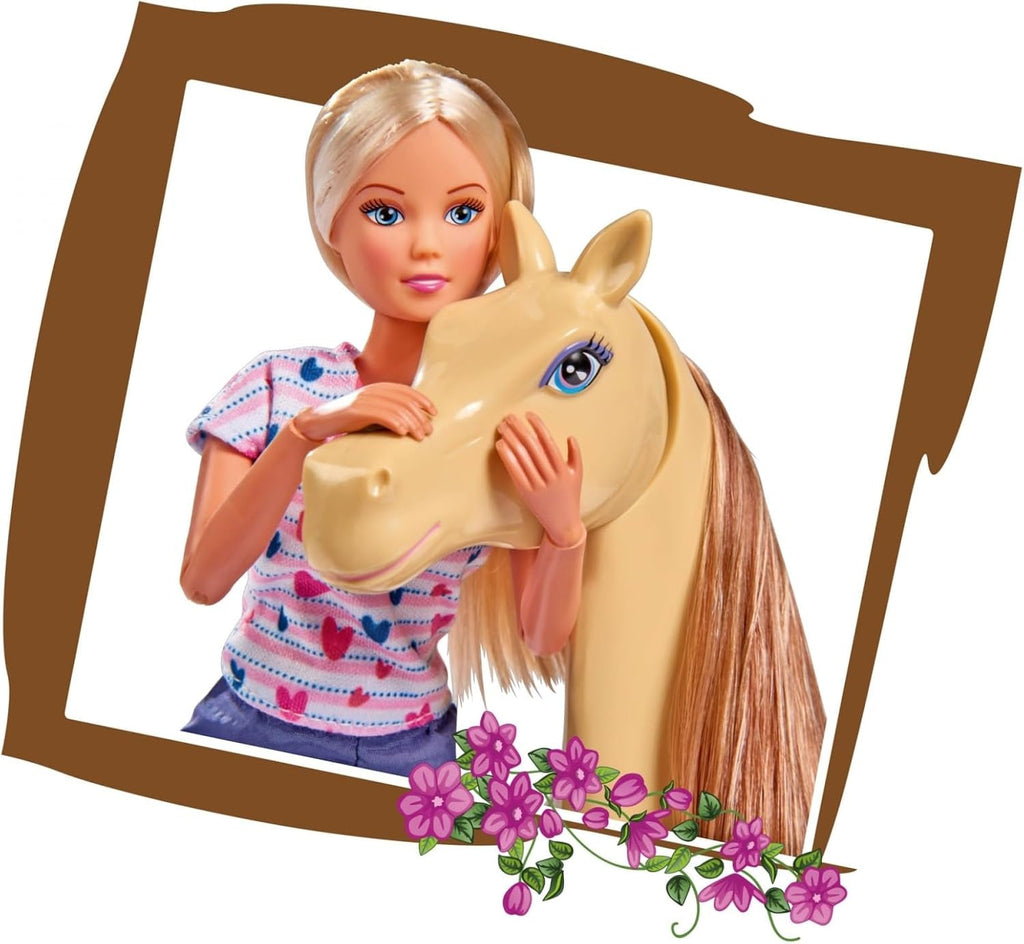 Simba 105730939 - Steffi Love Riding Tour, În costum de călărie, Cu 2 cai, Păpușă complet articulată, Păpușă dress-up, 29cm, Pentru copii de la 3 ani în sus Papusi Naty Shop
