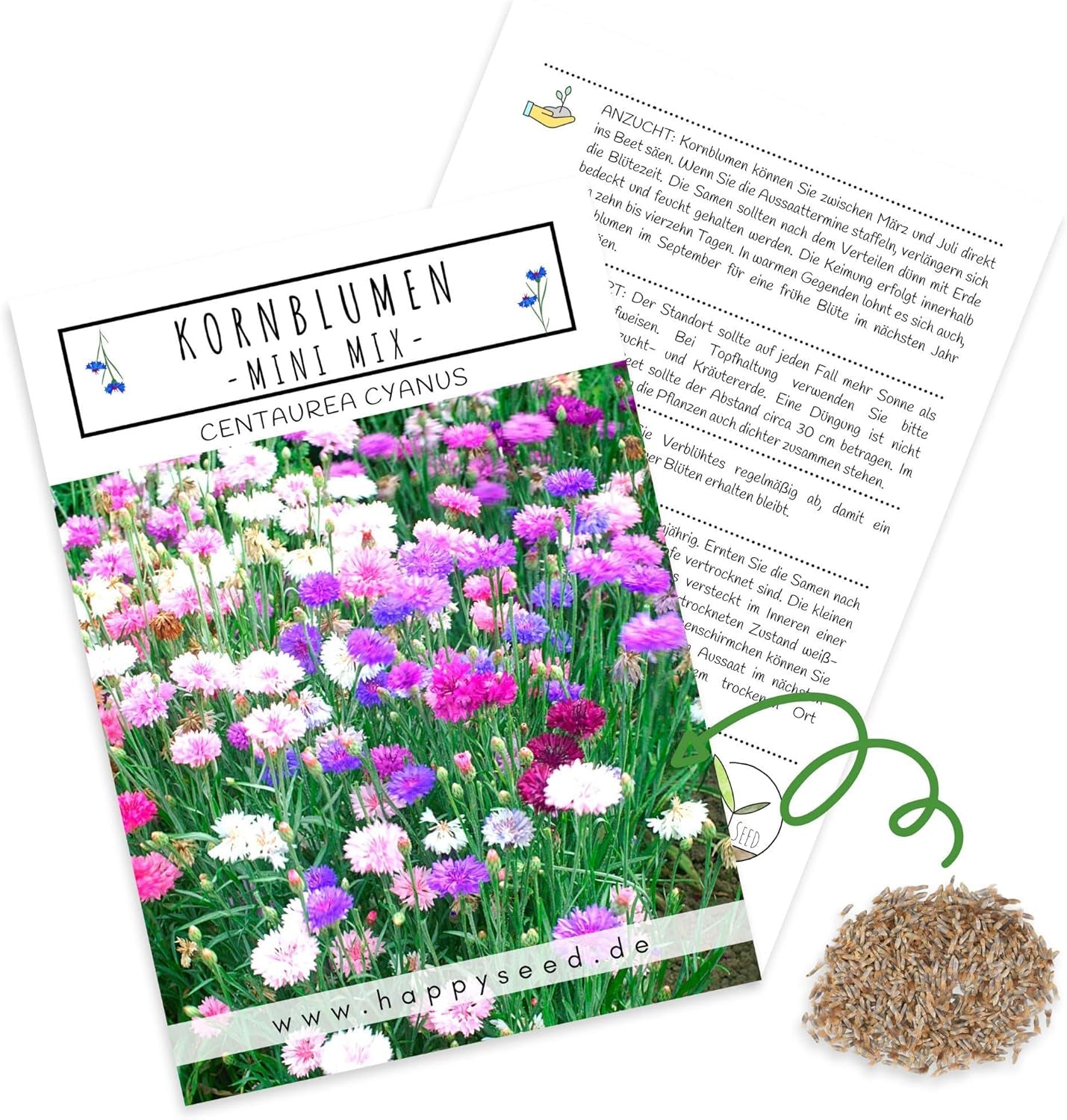 Centaurea cyanus Samen – Wunderschöne und lebendige Blüten mit langer Blütezeit für eine bunte Blumenwiese (Mischung, 1000 Samen, 80 cm)