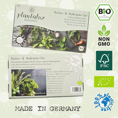 Plantaluz Premium Bio-Samen-Set P03 – Kulinarik- und Heilpflanzen-Samen-Set für Garten, Balkon und Innenbereich – inkl. Samen FSC-Pflanzstäbchen – Frei bestäubte, unbehandelte und gentechnikfreie Bio-Samen
