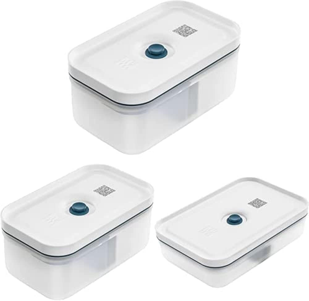 Zwilling Fresh & Save set de cutii de prânz cu vid / depozitare în frigider, 3 buc, plastic, semi-transparent, La Mer Cutii depozitare alimente Naty Shop Titlu implicit