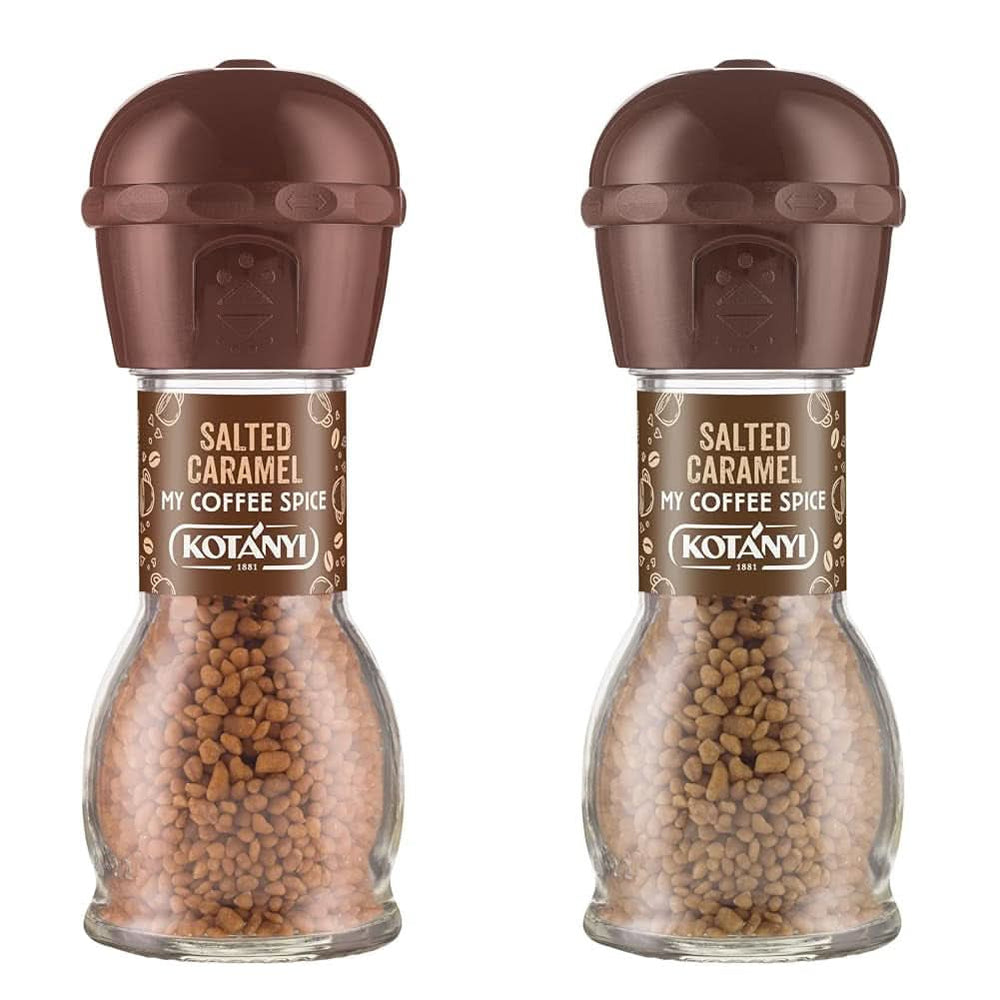 Topping für Kaffee Kotanyi Cacao Kiss | Wunderbare Schokolade mit feinen Schokoladenstückchen, 4er-Pack (4 x 63 Gramm) Naty Shop Salted Caramel 2 x 65 Gramm