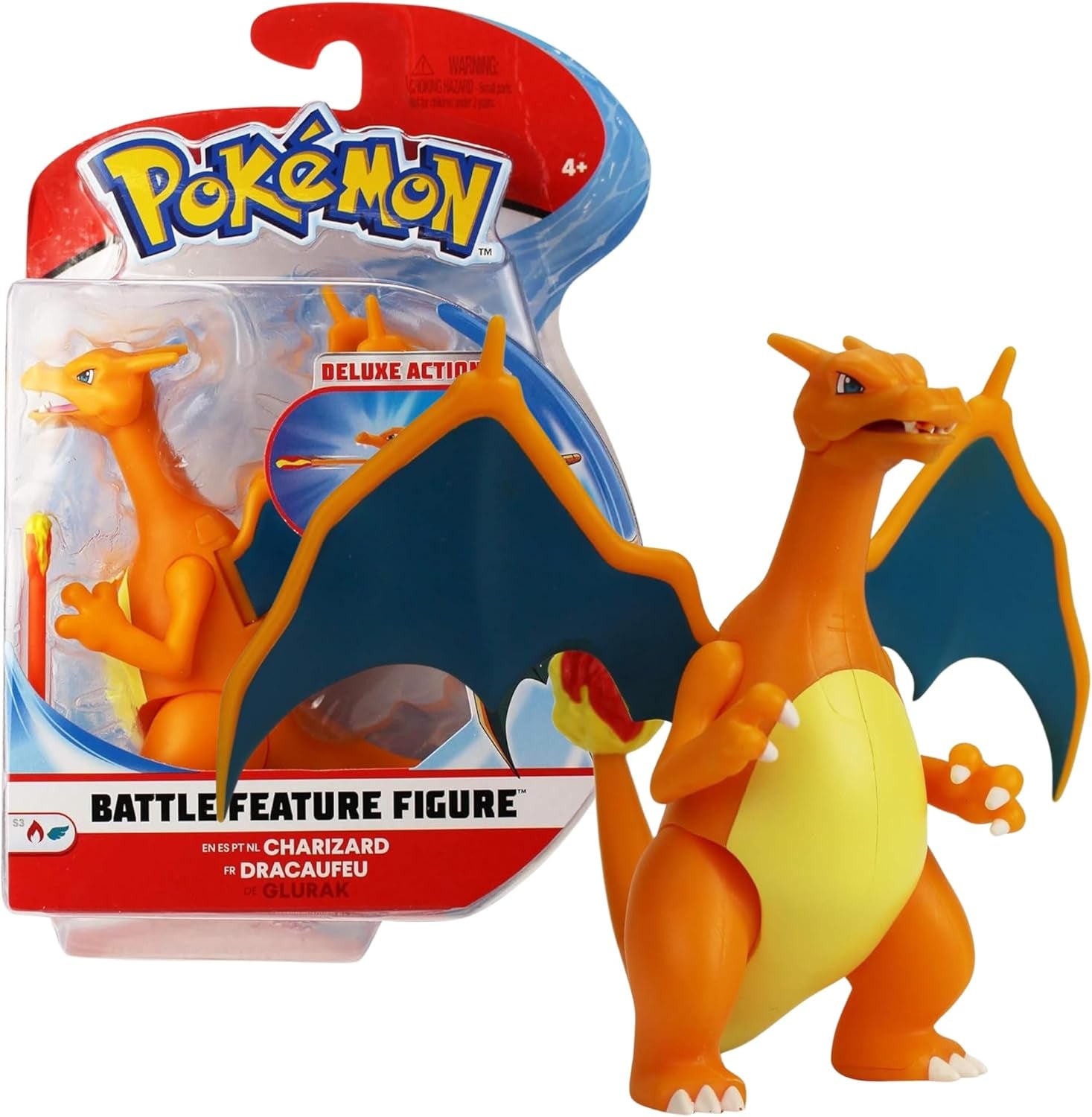 Pokémon PKW0368 – Kampf-Feature-Figur – Glurak, offizielle bewegliche Figur, 11,5 cm, Actionfiguren, Standardtitel von Naty Shop