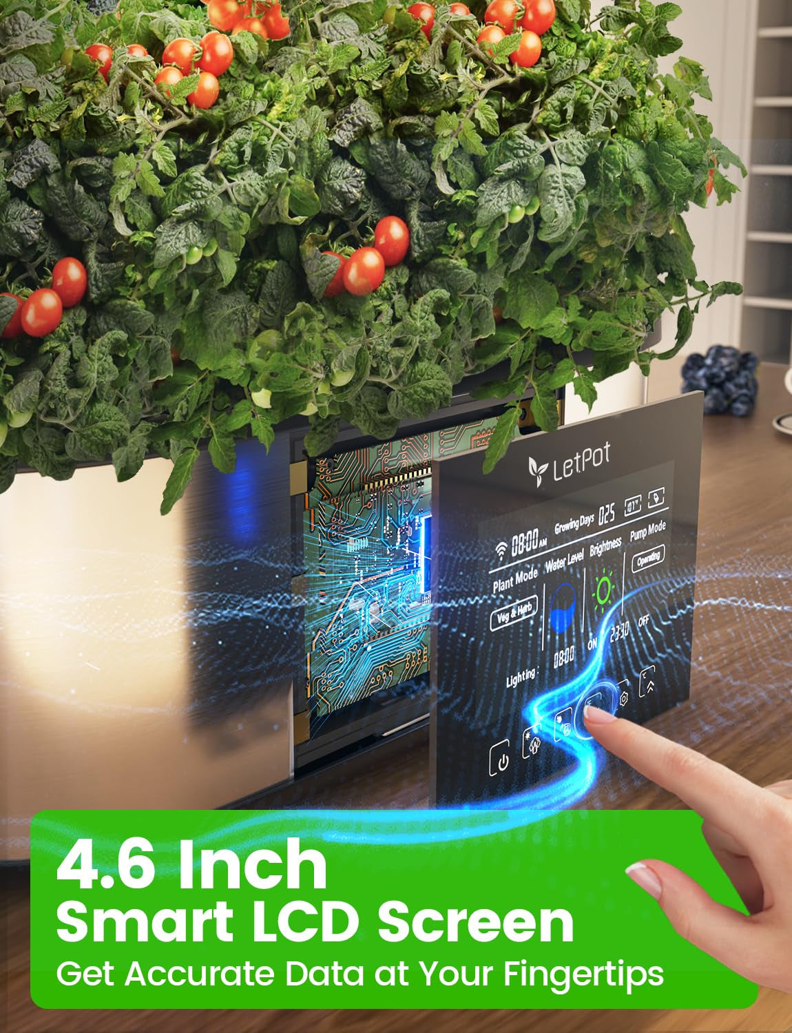 LPH-Max Hydroponic Grow System Kit, 21 Kapseln, App und WLAN, automatisch gesteuert, Smart Indoor Garden mit 36 ​​W LED-Licht, automatisches Tropfbewässerungsset, selbstverwaltete Pflege