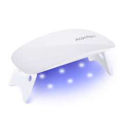 Lampă UV LED mini Aokitec, lampă UV pentru unghii cu gel, uscător de unghii portabil pentru toate tipurile de ojă cu gel, instrument de întărire în formă de șoarece, compactă, ușoară cu cablu USB (alb)