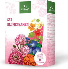 LERAVA-Blumensamen (12 Sorten) – winterharte Stauden – Garten- und Balkonsamen – schnelle Keimung für einfache Aussaat – pflegeleichte Blumenmischung für kontinuierliche Blüte