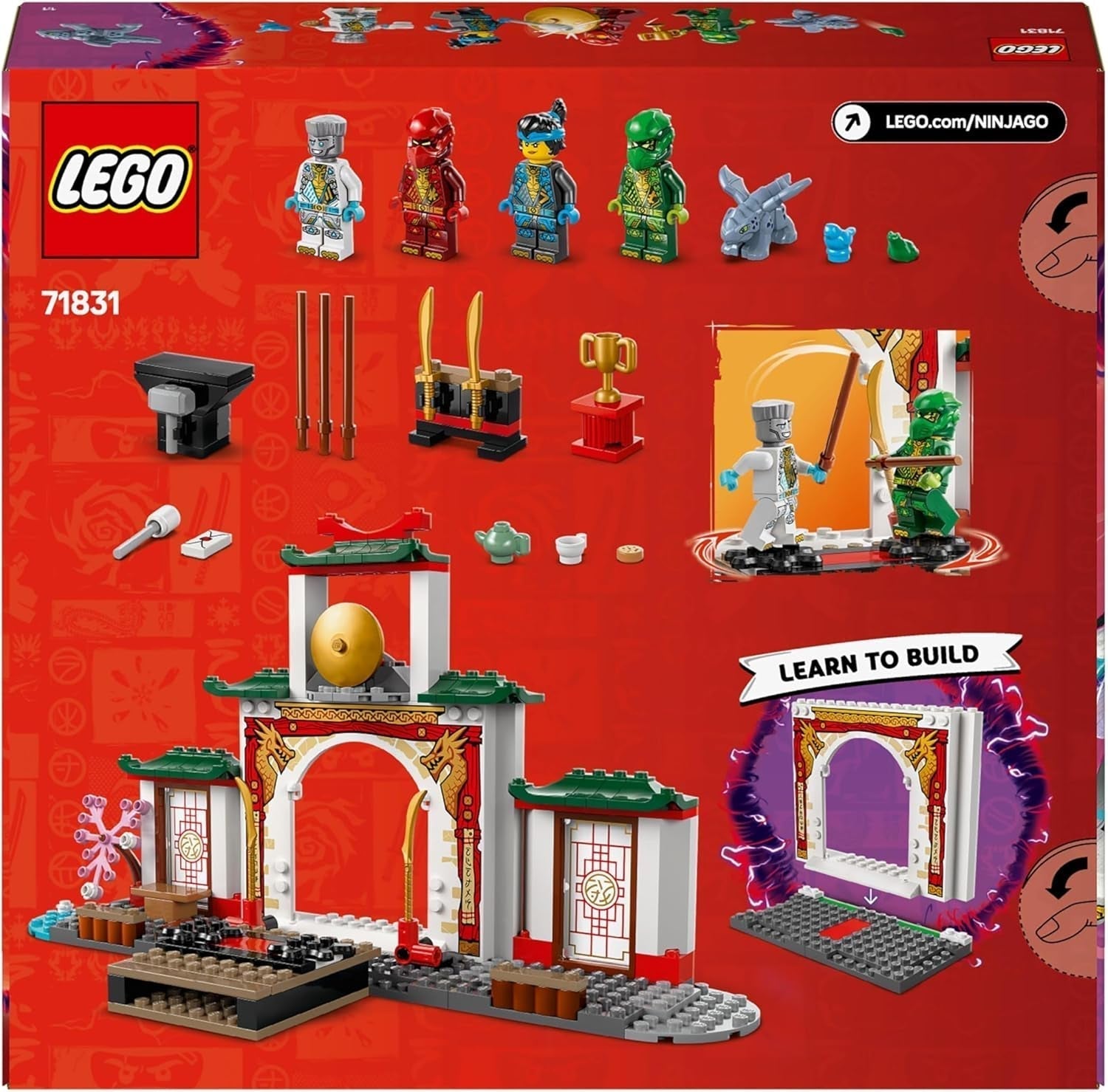 LEGO NINJAGO Spinjitzu Ninja Tempel – Spielset mit 4 Minifiguren und 1 Drachenfigur – Bauset – Weihnachts- oder Geburtstagsgeschenk für Jungen und Mädchen ab 4 Jahren 71831 Bausets Besuchen Sie den LEGO-Store