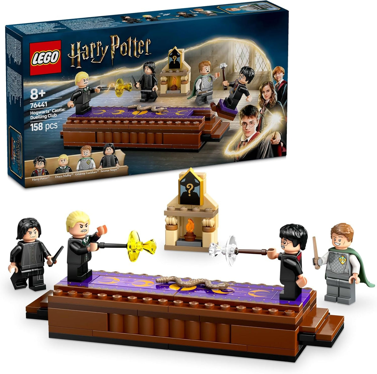 LEGO Harry Potter Hogwarts Castle: Dueling Club Bauset mit 4 Minifiguren inkl. Draco Malfoy, Gilderoy Lockhart & Severus Snape, Set Mit Funktion Für Jungen und Mädchen ab 8 Jahren 76441 Bausets Besuche den LEGO-Store Standardtitel