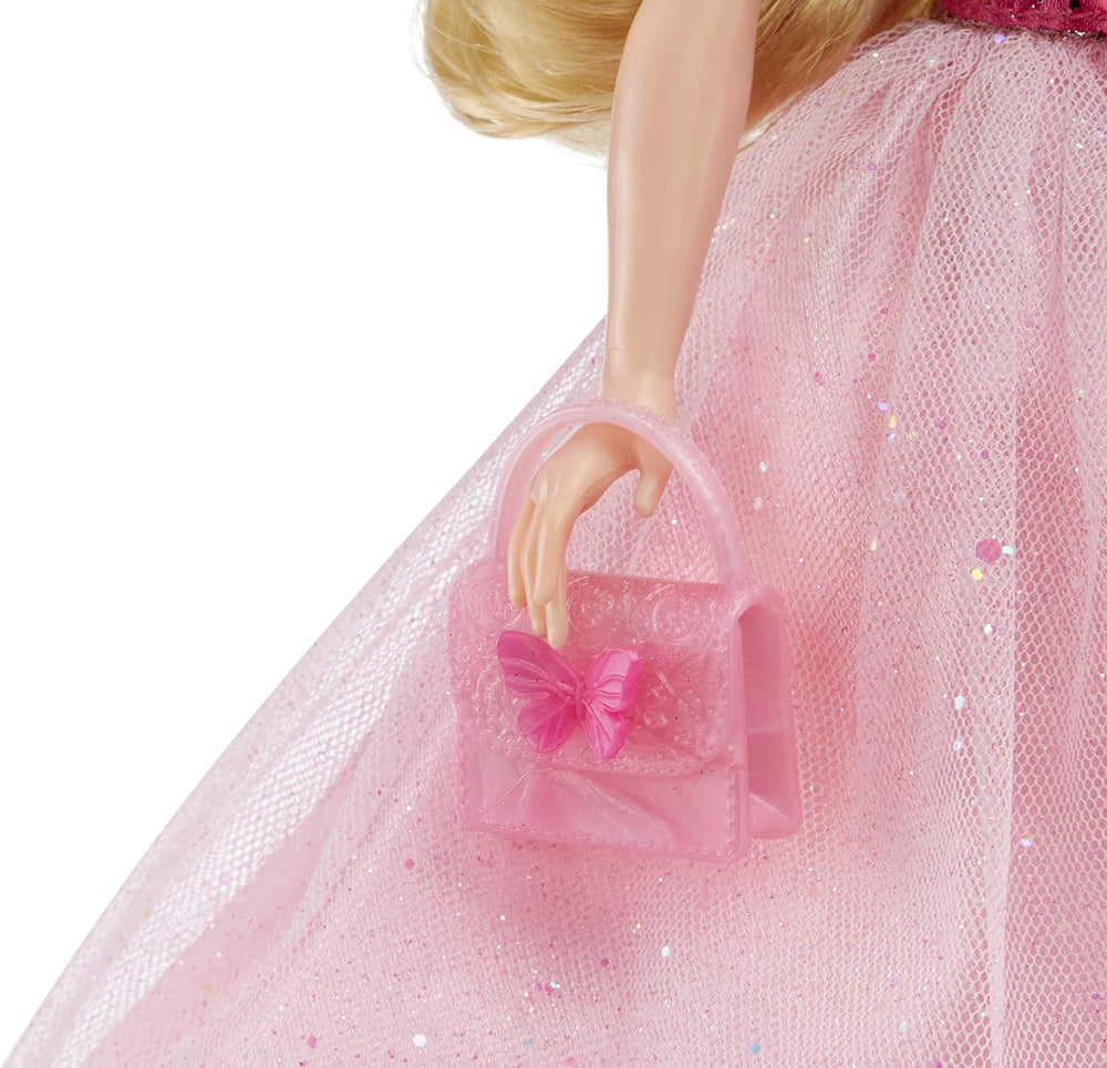 MGA's Dream Ella Let's Celebrate Puppe - ARIA - 29 cm große Blonde Party Modepuppe - Rosa & Gold Glitter Konfettischmetterlinge - 5 Accessoires - Für Sammler & Kinder ab 4 Jahren