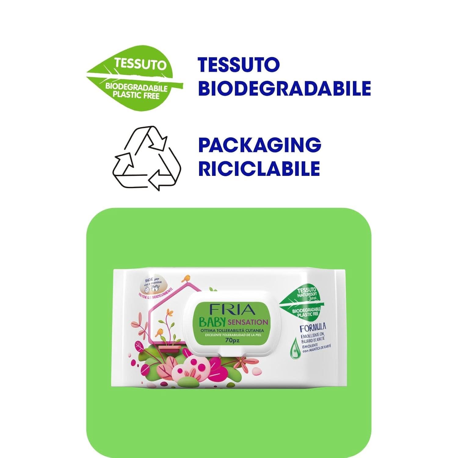 Baby Sensatios mit Deckel, 72 Tücher Baby-Feuchttücher Naty Shop