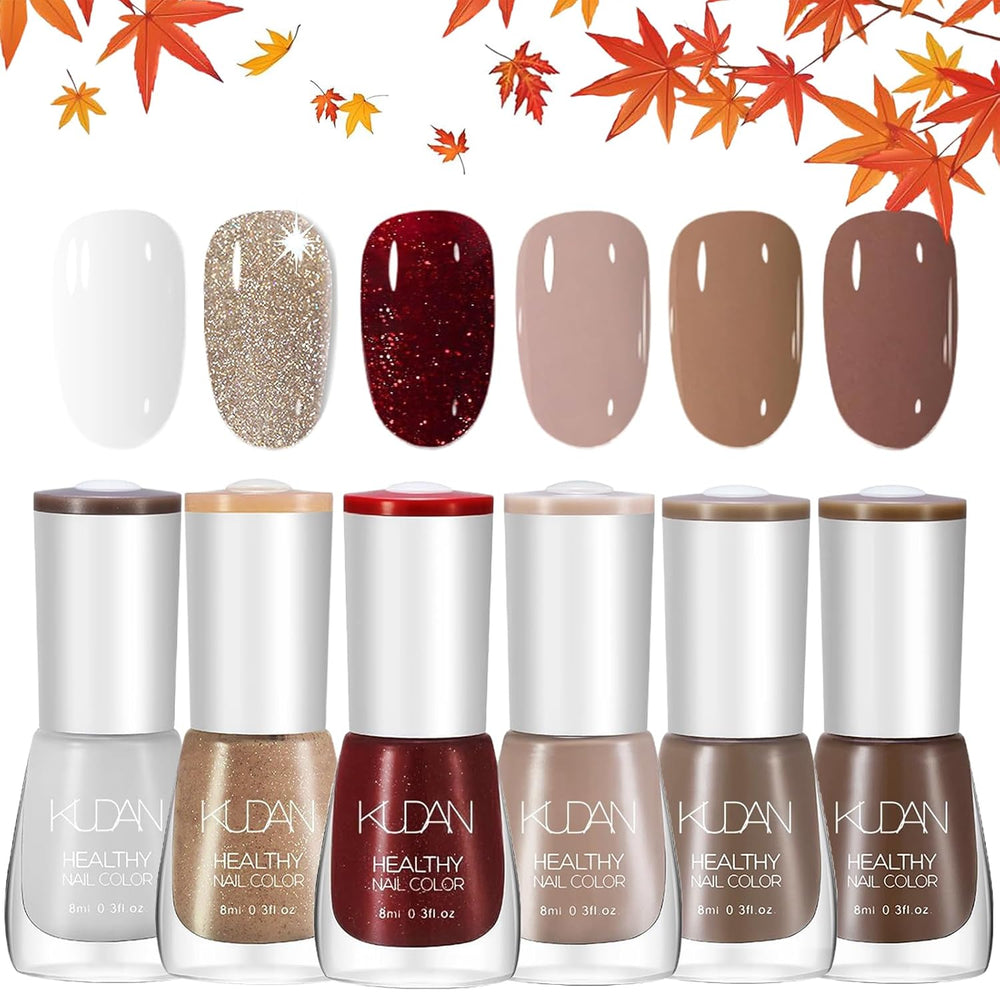 6-teiliges Nagellack-Set – schnell trocknender, langlebiger leuchtend roter Nagellack – ungiftiger Nagellack auf Wasserbasis für DIY-Salons, Maniküre, Geschenk (Farbe: A)