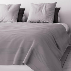 Soleil D'Ocre Adele, Zickzackbezug, vom Sofa geworfen, Polycoton, Grau, 220 x 240 cm Naty Shop Bettdecken und Steppdecken Grau 220 x 240 cm