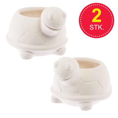 Ghivece ceramice Baker Ross FX594 Turtle - Pachet de 2, Pictează-ți propriul ghiveci
