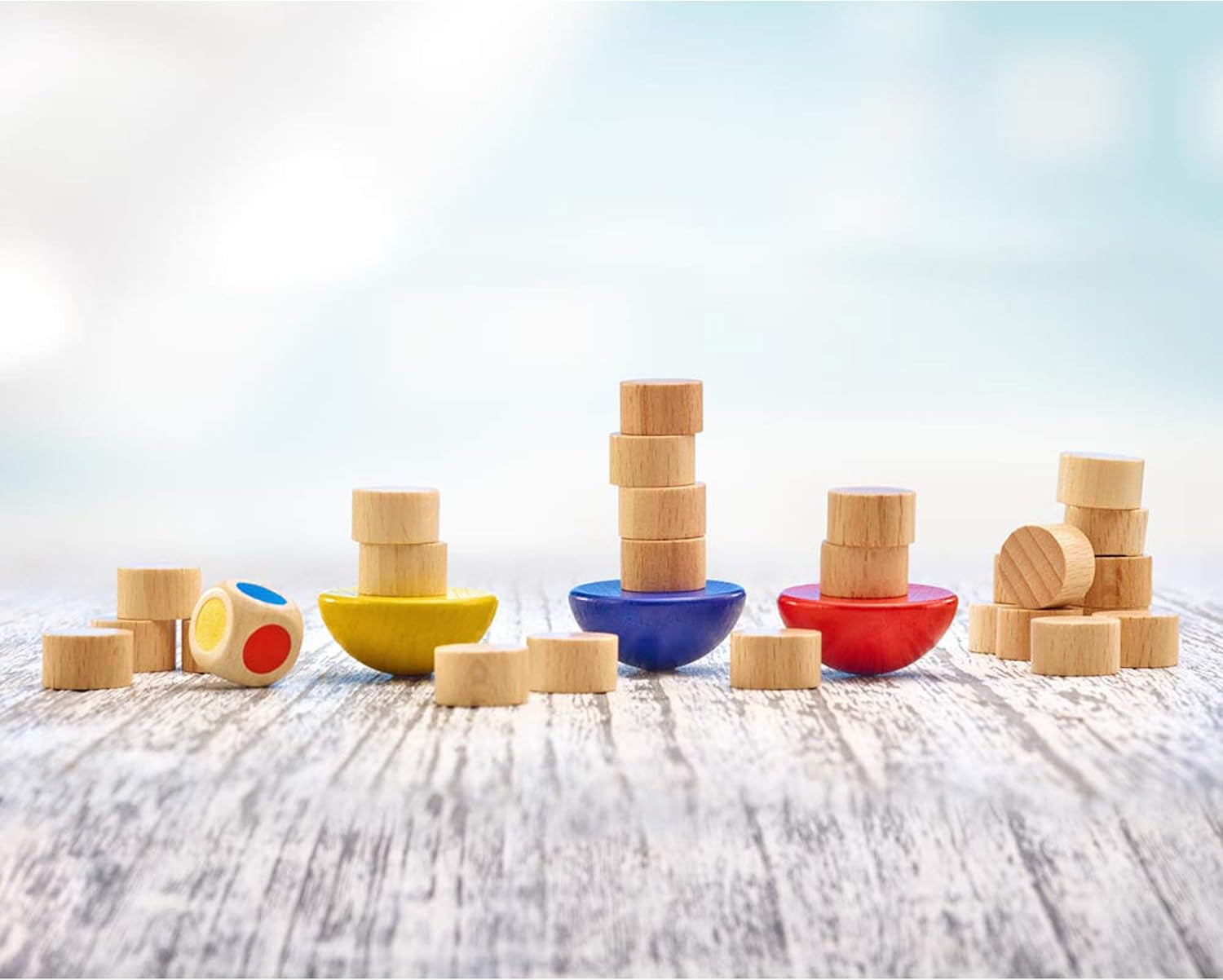 Selecta 63001 Joc de echilibru, zaruri și stivuire, multicolor