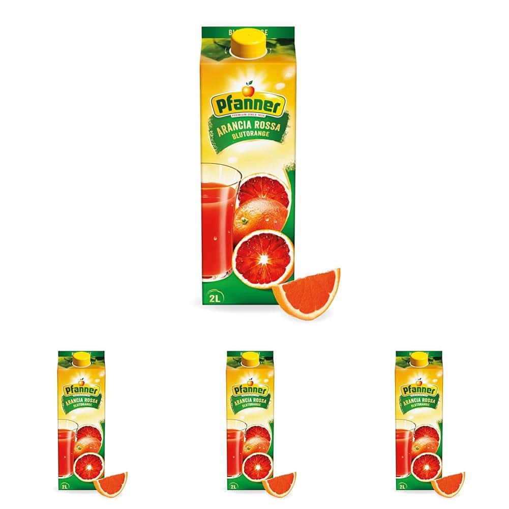 Pfanner 100 % naturtrüber Apfelsaft (1 x 2 Liter) – Direkt gepresste Äpfel – Fruchtsaft ohne Zuckerzusatz Alkoholfreie Getränke Naty Shop 4 x 2 Liter Rote Orangen
