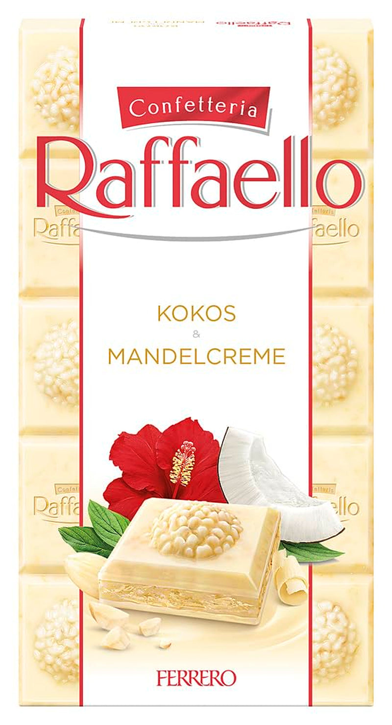 Ferrero Raffaello Schokoriegel – Valentinstagsgeschenk für Sie und Ihn – Weiße Schokolade mit Kokoscreme und Mandeln – 1 Schokoriegel x 90 g