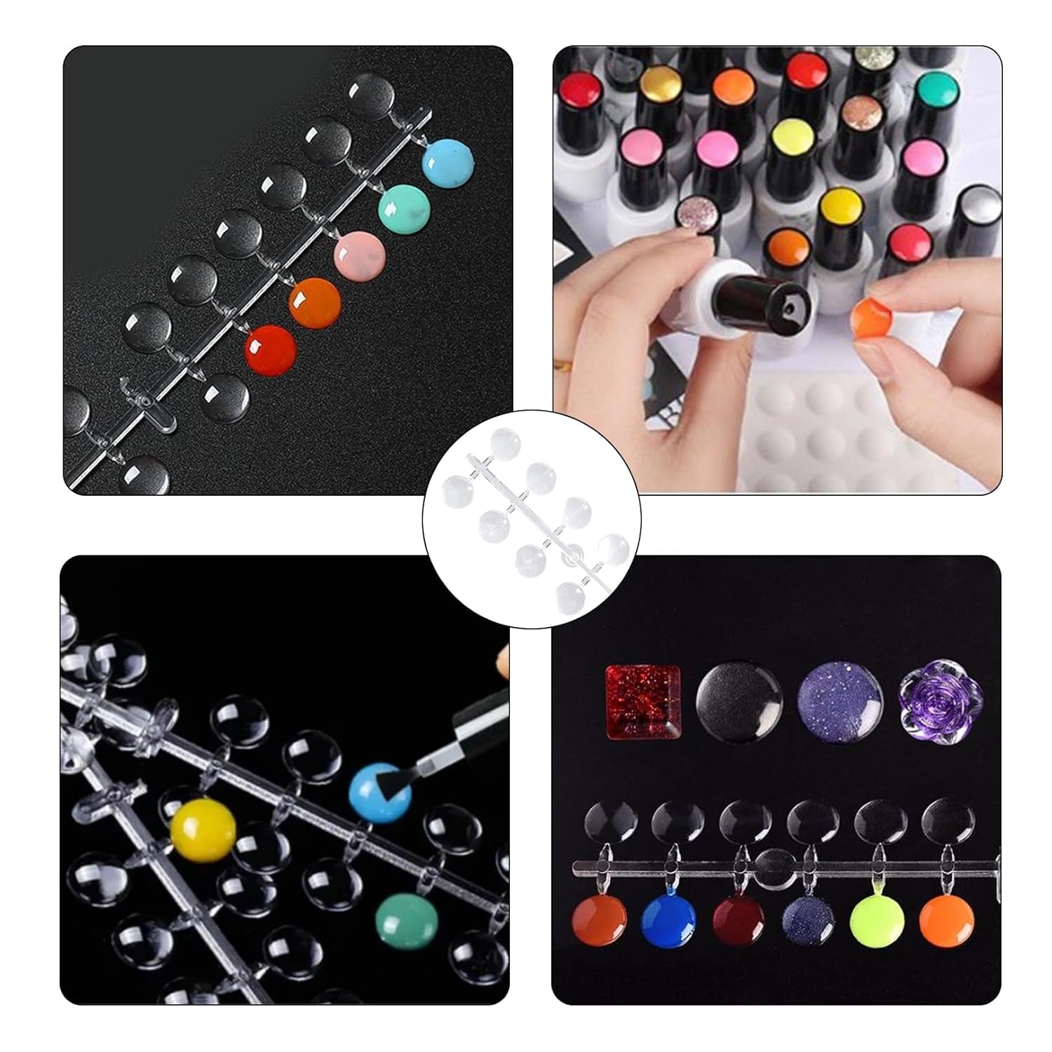 120 buc puncte de afișare unghii puncte de culoare pentru lipire, unghii presate, puncte de afișare unghii, mostre unghii, vârfuri unghii, accesorii unghii Do-It-Yourself, afișare unghii, vârfuri unghii pentru unghii cu gel, autoadezive transparente