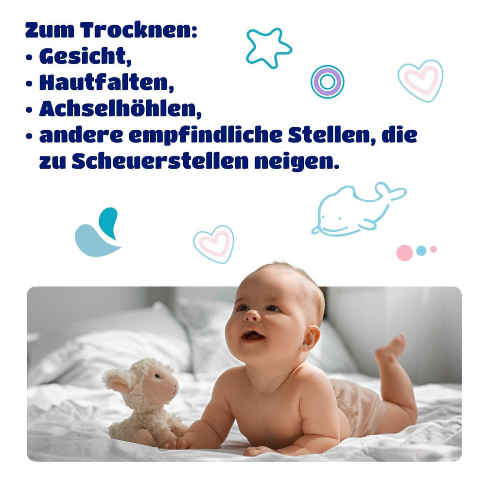Kindii Pure Baby Pads – 100 % Baumwolle – Große quadratische Pads für empfindliche Haut – Ersetzt Feuchttücher – Weich – Weiche Kanten Baby-Feuchttücher Naty Shop