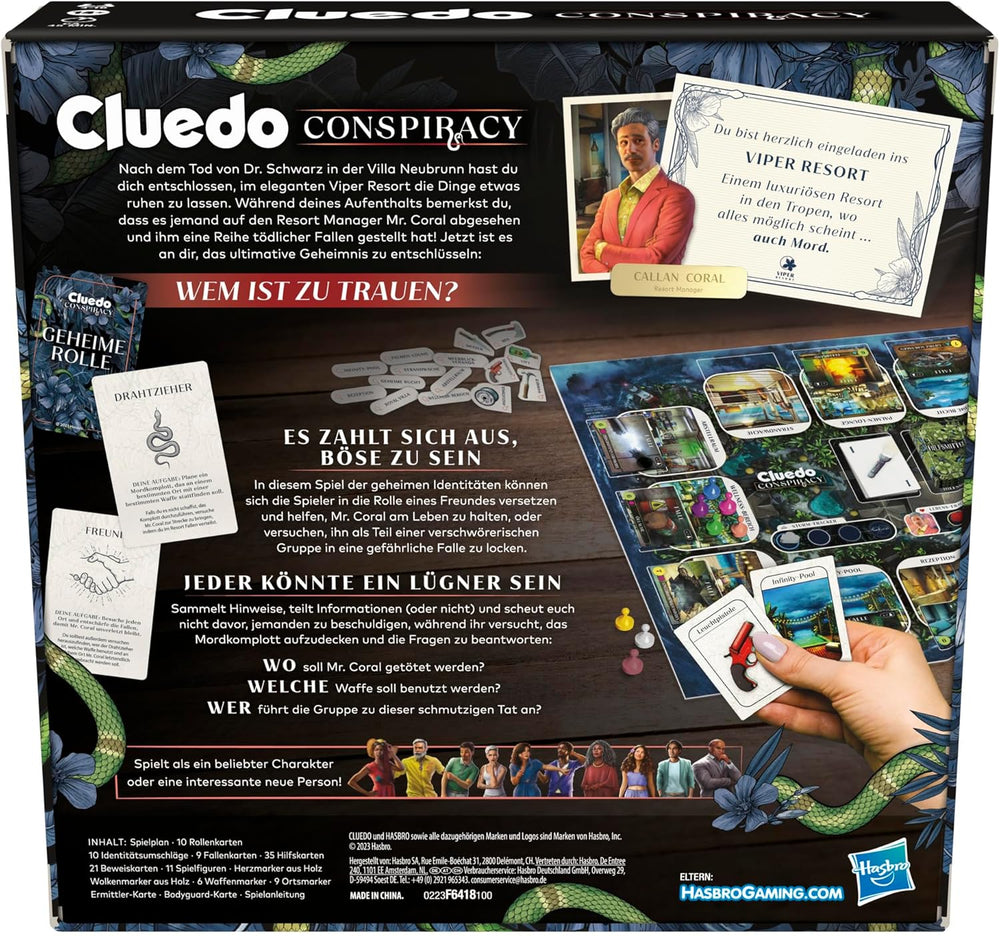 Cluedo Conspiracy Brettspiel von Hasbro Gaming für Erwachsene und Jugendliche, deutsche Version des Mystery-Spiels, für 4-10 Spieler ab 14 Jahren
