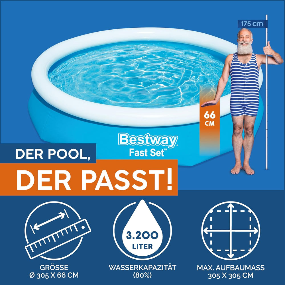 BESTWAY Fast Set Pool 305 x 76 cm, ohne Pumpe