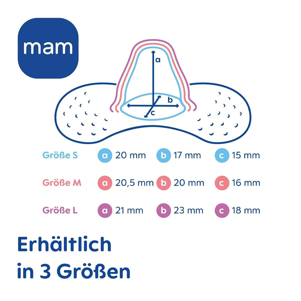 MAM Stillhütchen Größe L (Ø 23 Mm) Im 2Er-Set, Extra Weiche Brusthütchen Zum Schutz Beim Stillen, Brustwarzenschutz Für Maximalen Hautkontakt Zwischen Mutter Und Kind Accessories Food and Breastfeeding Bebe Naty Shop