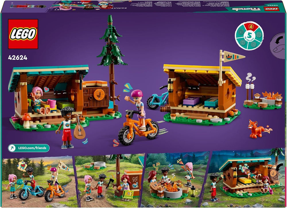 LEGO Friends Gemütliche Hütten im Abenteuercamp, Outdoor-Rollenspielset, Kinderspielzeug für Mädchen und Jungen ab 7 Jahren mit 3 Figuren und Fuchs, Campingspielzeug 42624 Bausets Besuchen Sie den LEGO-Store