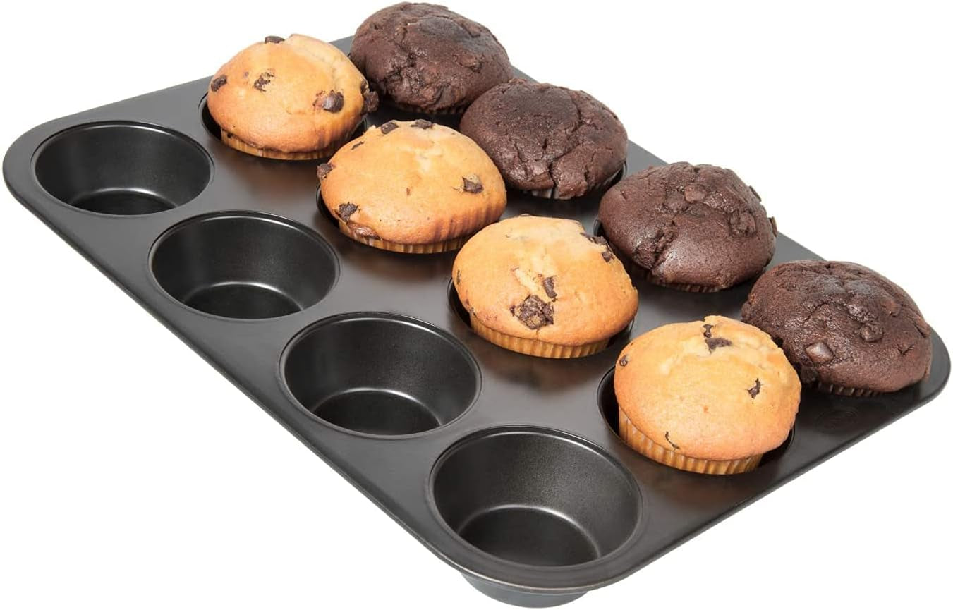 Wenco Muffinform 12Er Antihaft Backblech, Spülmaschinengeeignet, Karbonstahl – Muffinblech Für 12 Muffin – Hitzebeständig Bis 220°C, Schwarz Matrite si tavi pentru copt Naty Shop