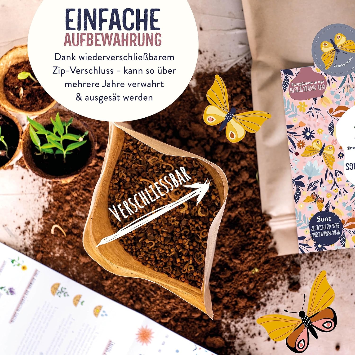 Schmetterlingswiese I 200 G I Blumenmischung Für 200 M² I Blumenwiese Samen Mehrährig Und Einjährig I Wildblumensamen Für Schmetterlinge Und Bienen I Wiesenblumen Samen