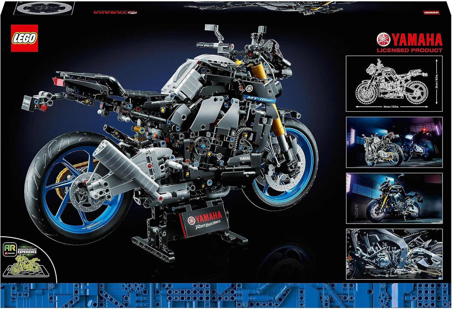 LEGO 42159 Technic Yamaha MT-10 SP Motorrad-Modellbausatz für Erwachsene, authentisches Fahrzeugmodell mit 4-Zylinder-Motor, funktionsfähiger Lenkung und Ar-App, Geschenk für Männer und Frauen. Bausätze Besuchen Sie den LEGO-Store