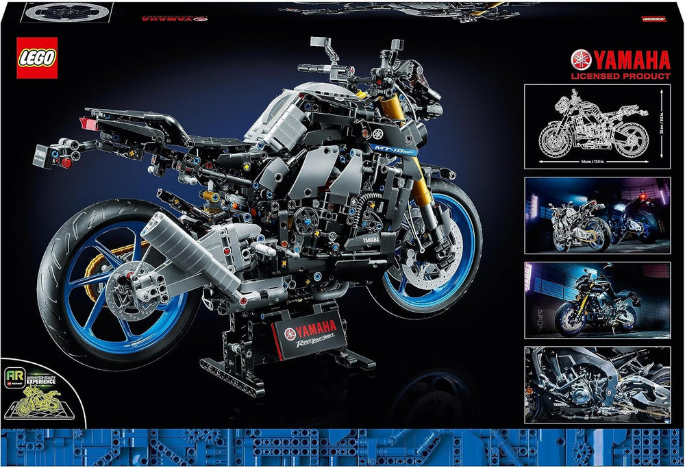 LEGO 42159 Technic Yamaha MT-10 SP Motorrad-Modellbausatz für Erwachsene, authentisches Fahrzeugmodell mit 4-Zylinder-Motor, funktionsfähiger Lenkung und Ar-App, Geschenk für Männer und Frauen. Bausätze Besuchen Sie den LEGO-Store