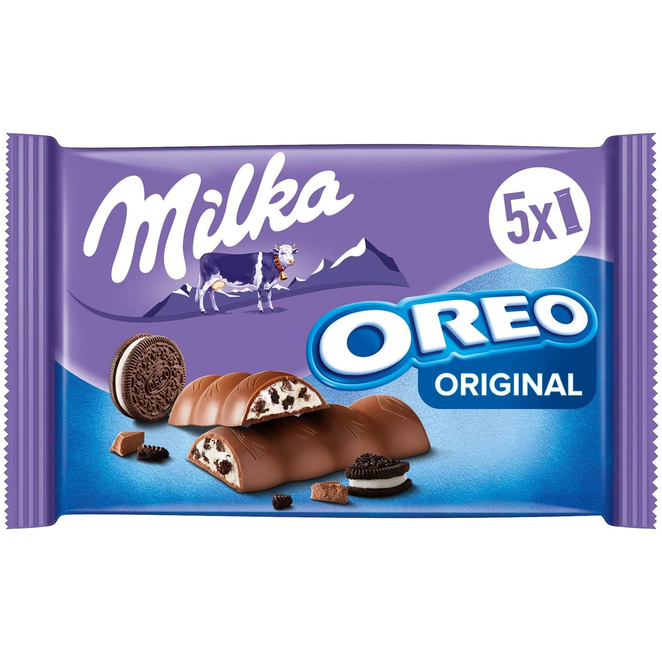 Milka & OREO Riegel – Alpenmilchschokolade mit knusprigen OREO-Keksstückchen in Milchcreme – 13 x 185g
