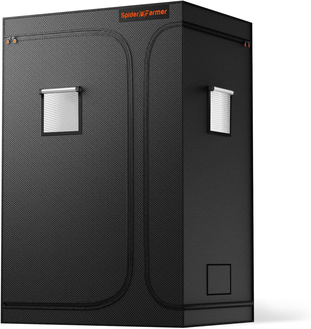 Spider Farmer Pro 70 x 140 x 200 cm großes Wachstumszelt mit Rolltür, Beobachtungsfenster, abnehmbarer Bodenplatte, Mylar 2000D-Gewebe, für Indoor-Hydrokulturen mit SF4000, G4500, SE4500