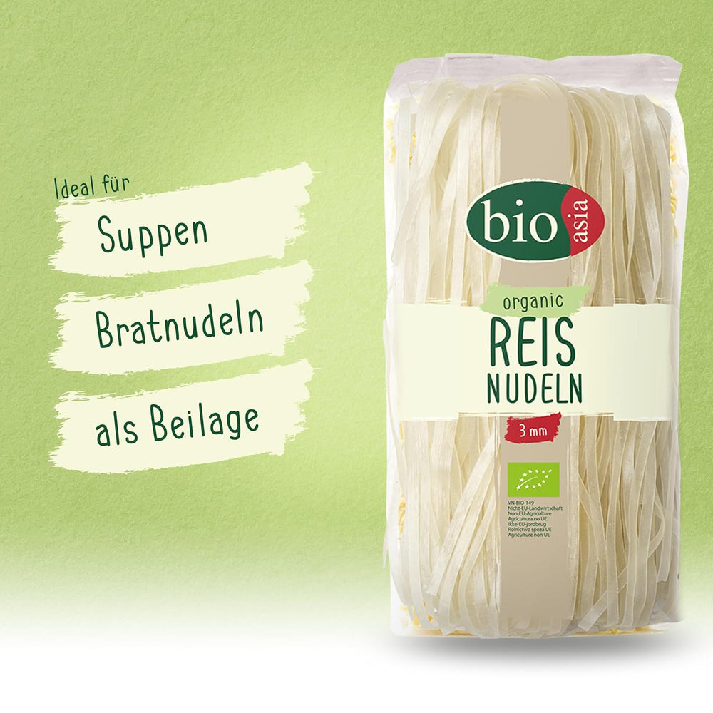 BIOASIA Bio-Reisnudeln, 100 % Bio-Reismehl, asiatische Nudeln, glutenfrei und vegan, 1 x 200 g